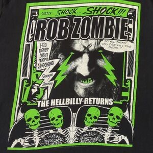 Rob Zombie The Hellbilly‎ Returns Shirt Mens Medium Black Green Horror Rock Tee
